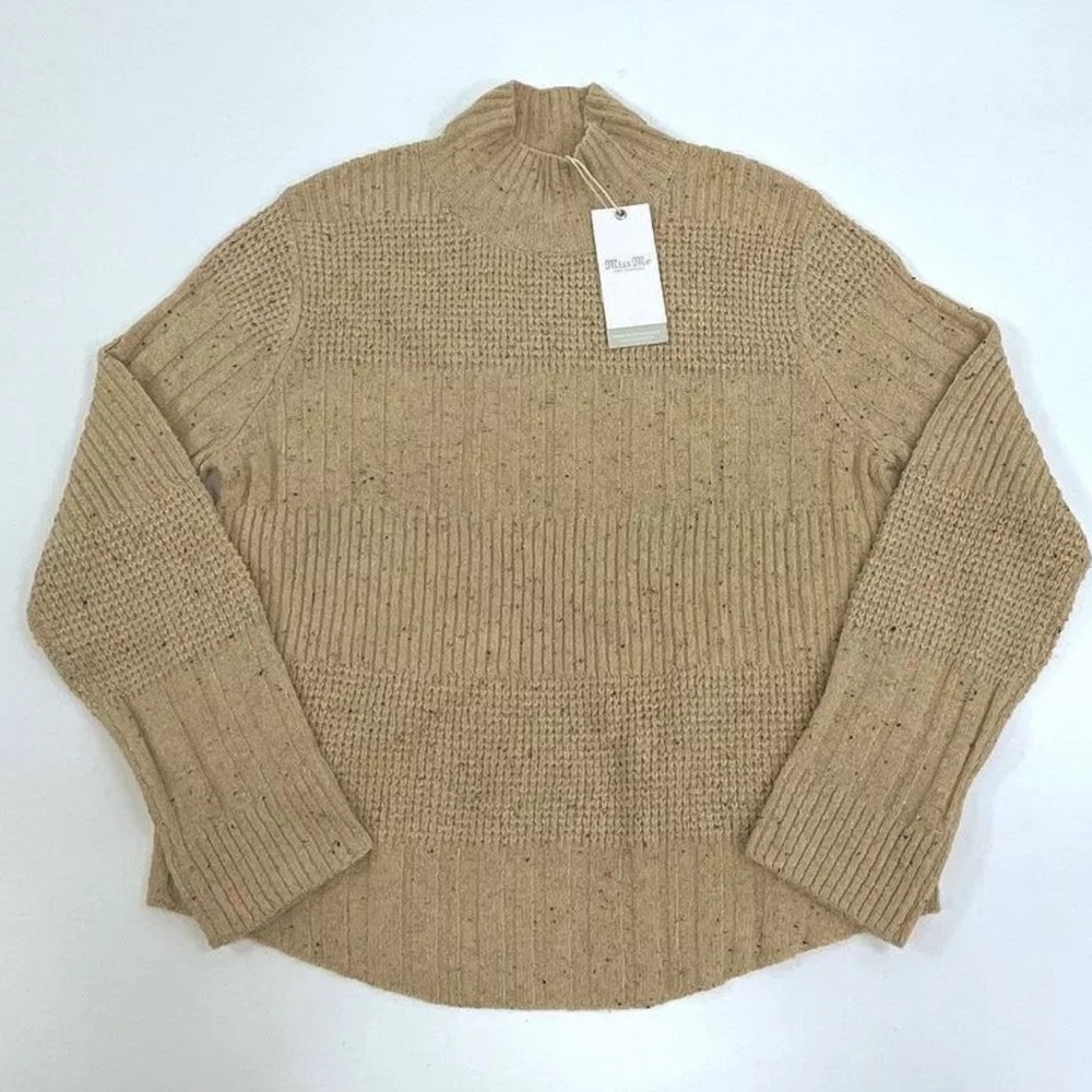 NWT Women's Miss Me Tan & Multicolored Knit Long Sleeve